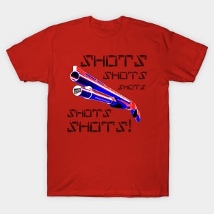 Shots with the Shotgun, v. Blk Bullet Text T-Shirt